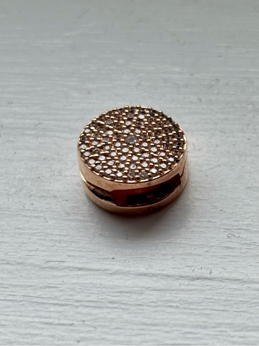 Pandora Rose Gold Pave Round Spacer Charm